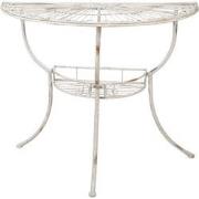 Clayre & Eef Sidetable  90x48x76 cm Wit Ijzer Halfrond Wandtafel