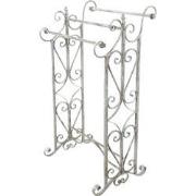 Clayre & Eef Handdoekenrek  48x36x89 cm Wit Grijs Metaal Handdoekhoude...