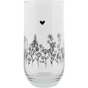 Clayre & Eef Waterglas  280 ml Glas Bloemen Drinkbeker