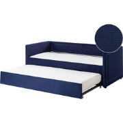 Beliani MIMIZAN - Onderschuifbed-Blauw-Corduroy