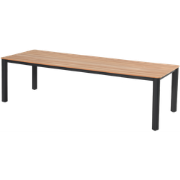 Winston Din.T.220 x 100 cm Alu-Teak Tafel Zwart