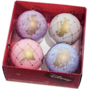 Box kerstbal plastic d7.5cm prinses 4st