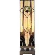 LumiLamp Tiffany Tafellamp  15x15x54 cm Beige Bruin Glas Tiffany Burea...