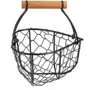 Clayre & Eef Opbergmand  17x17x19 cm Zwart Ijzer Hartvormig Keuken Man...