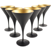 OTIX Martini Glazen - Set van 6 - Cocktailglazen - 230ml - Zwart - ONY...