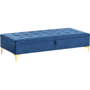 Beliani ABERDEEN - Ottomaan-Blauw-Fluweel