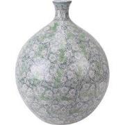 Fine Asianliving Chinese Vaas Porselein Groen Bloesems Handgeschilderd