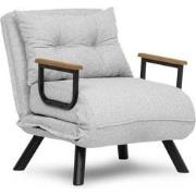 Converteerbare fauteuil in badstof met metalen poten L67 cm - SANDO