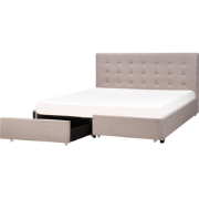 Beliani LA ROCHELLE - Tweepersoonsbed-Grijs-Polyester