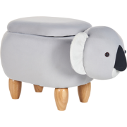 Beliani COALA - Dierenhocker-Grijs-Fluweel