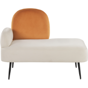 Beliani ARCEY - Chaise longue-Oranje-Fluweel