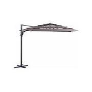 Zweefparasol monaco flex iii 300x300 cm polyester taupe grade 6 zonwer...