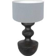 Anne Lighting - tafellamp - Lyons - zwart - hout linnen - Ø 40cm - E27...