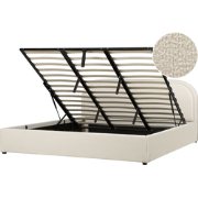 Beliani QUILLIEN - Tweepersoonsbed-Beige-Bouclé
