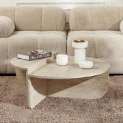 Ronde Salontafel Marmerlook Melamine 85 cm Orin