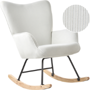 Beliani ARSET - Schommelfauteuil-Wit-Corduroy