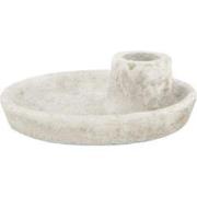 Dinnercandle holder cement 12x12x4 cm