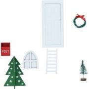 Kerstscene set 8pcs hout kerstversiering