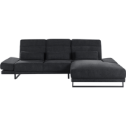 Beliani IKAST - Hoekbank-Zwart-Polyester