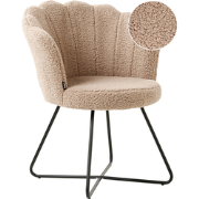 Beliani LOVELOCK - Fauteuil-Beige-Bouclé