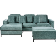 Beliani OSLO - Hoekbank-Blauw-Fluweel