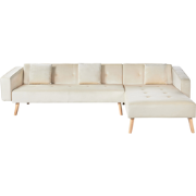 Beliani VADSO - Hoekbank-Beige-Fluweel