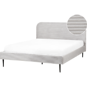 Beliani FLAYAT - Tweepersoonsbed-Grijs-Corduroy