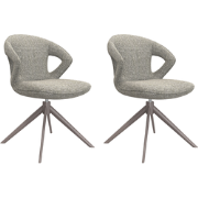 LABEL51 Eetkamerstoel Zurich - Truffel grijs - Boucle - set van 2