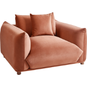 Beliani LUVOS - Fauteuil-Bruin-Fluweel
