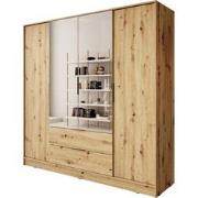 Meubella Kledingkast Kaelum - Eiken - 206 cm - Met spiegel