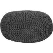 LABEL51 Poef Knitted - Antraciet - Katoen - L