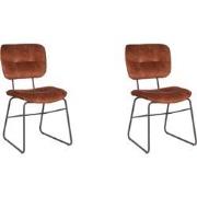 LABEL51 Eetkamerstoel Dez - Rust - Velours - set van 2