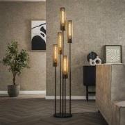 Hoyz Collection - Vloerlamp 5L Getrapt Tube Mesh - Artic Zwart