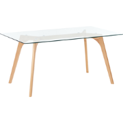 Beliani HUDSON - Eettafel-Transparant-Veiligheidsglas