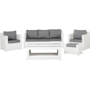 Beliani ROMA - Loungeset-Wit-PE rotan
