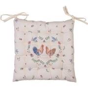 Clayre & Eef Stoelkussen Foam  40x40 cm Beige Blauw Katoen Vierkant Ki...