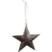 Clayre & Eef Decoratie Hanger Ster 8x8 cm Grijs Ijzer Kersthanger