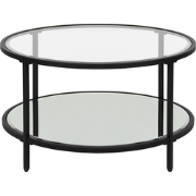 Beliani BIRNEY - Salontafel-Zwart-Veiligheidsglas