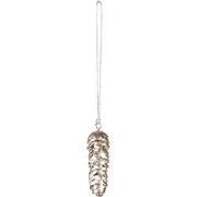 Clayre & Eef Hanger Dennenappel 9 cm Zilverkleurig Ijzer Woondecoratie