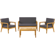 Beliani PALLANO - Loungeset-Lichte houtkleur-Acaciahout