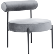 Beliani ALPHA - Fauteuil-Grijs-Fluweel