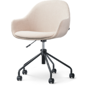 Nout-Mae bureaustoel beige - zwart onderstel
