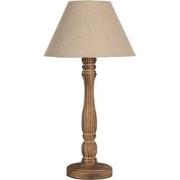 Clayre & Eef Tafellamp Ø 26x50 cm Bruin Hout Bureaulamp