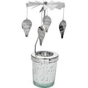 Clayre & Eef Waxinelichthouder Ø 8x17 cm Zilverkleurig Glas Metaal