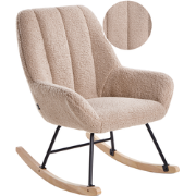 Beliani KINNO - Schommelfauteuil-Beige-Bouclé