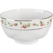 Clayre & Eef Soepkom  300 ml Wit Roze Porselein Rond Bloemen Serveerko...