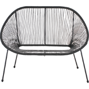 Beliani ACAPULCO II - Tuinbank-Zwart-PE rotan
