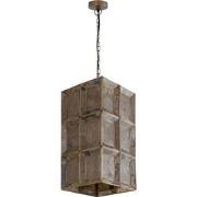 PTMD Layra Brass Stone Veneer Hanging Lamp Antique
