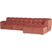 WOOOD Allure Chaise Longue Bank Rechts - Fluweel - Blush - 79x324x165