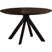 Eettafel Rond 130cm - Zwart Mangohout - 2-4 Personen - Batti